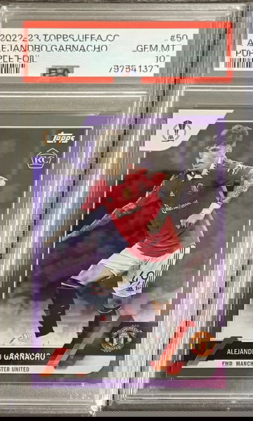 Alejandro Garnacho Topps Purple Foil /75 PSA 10