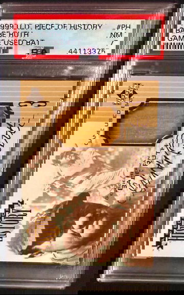 1999 Upper Deck Babe Ruth Piece of the Game Game used bat card POP 7 PSA $5223