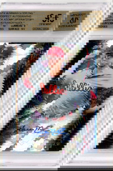 2014 Bowman Sterling Prospect Auto Black Atomic Refractor/10 Aaron Nola BGS 9.5 w 10 Auto