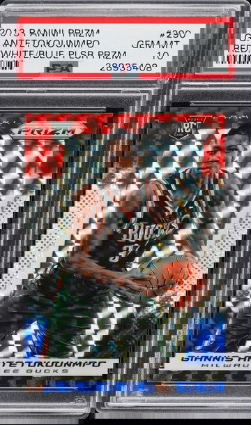 2013 PANINI PRIZM RED WHITE BLUE GIANNIS ANTETOKOUNMPO #290 PSA 10 GEM MINT ROOKIE RC