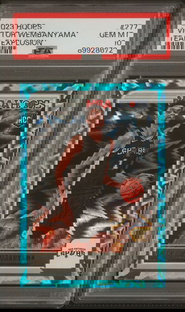 2023 VICTOR WEMBANYAMA PANINI NBA HOOPS | TEAL EXPLOSION #277 PSA 10