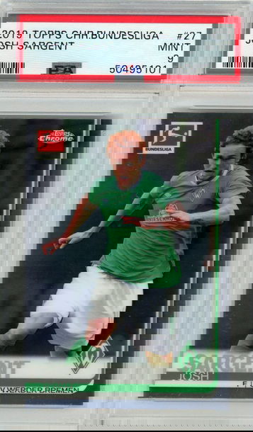 2019-20 Topps Chrome Bundesliga Josh Sargent PSA 9