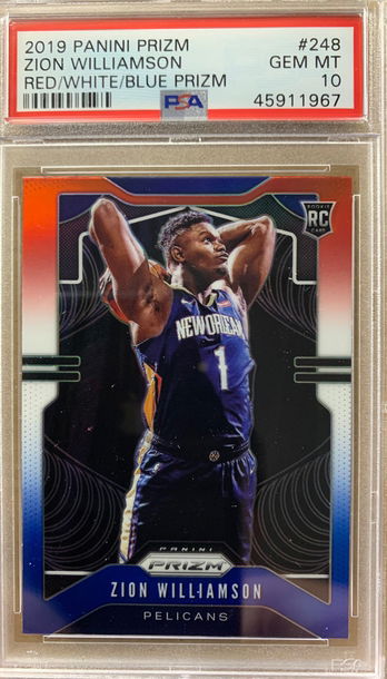 ZION WILLIAMSON RED/WHITE/BLUE SP ROOKIE PSA 10