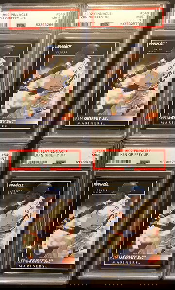 Lot of 4 - 1992 Pinnacle #549 Ken Griffey Jr. PSA 9 (All Four)
