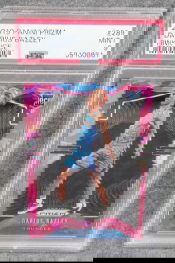 2019-20 Panini Prizm Pink Ice Darius Bazley RC Rookie PSA 9