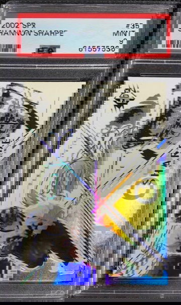 2002 Upper Deck SPx Shannon Sharpe #35 Denver Broncos HOF PSA 9 MINT