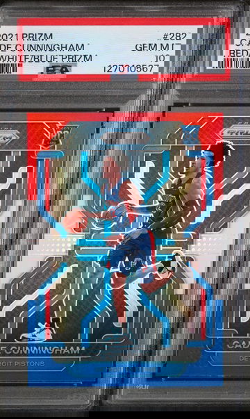 2021 Panini Prizm Red White and Blue Prizm Cade Cunningham #282 PSA 10