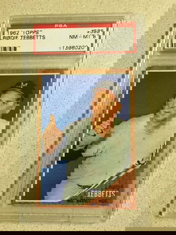 1962 Topps #588 Birdie Tebbetts PSA 8 NM-MT BRAVES