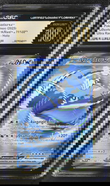 2025 Pokémon Destined Rivals Ultra Rare Holo Dondozo ex #211/182 CGC Pristine 10