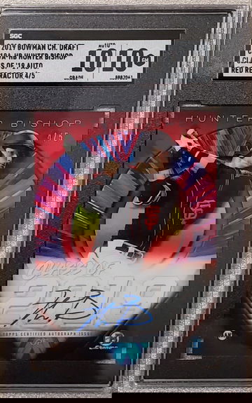 2019 Bowman Chrome Draft #C19A-HB Hunter Bishop Class of '19 Auto Red Refractor #4/5