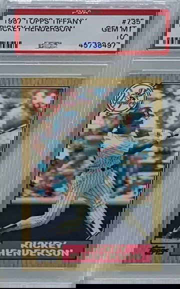 1987 Topps Tiffany Rickey Henderson PSA 10