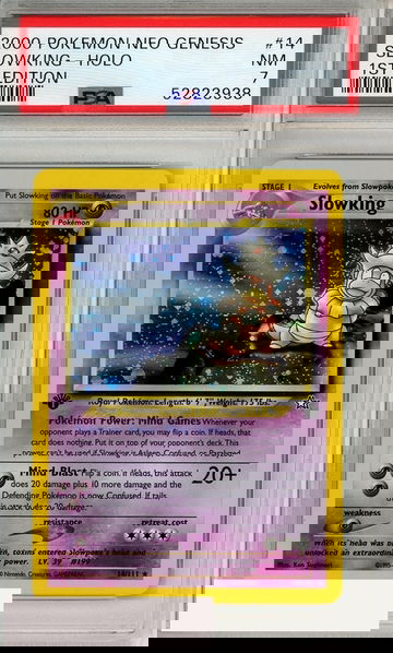 2000 POKEMON NEO GENESIS 1ST EDITION SLOWKING-HOLO #14 PSA 7 NM