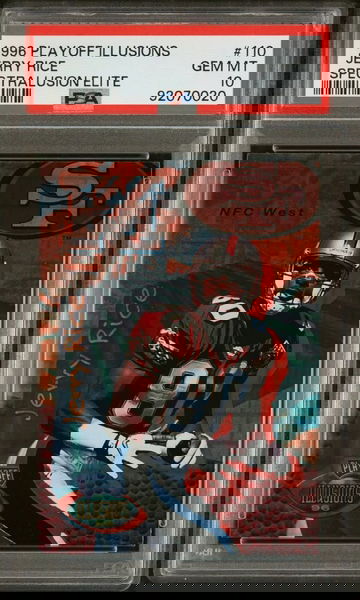 1996 Playoff Illusions Spectralusion Elite Jerry Rice PSA 10