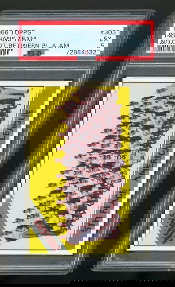 1966 Topps Indians team card 303 No Dot PSA 5