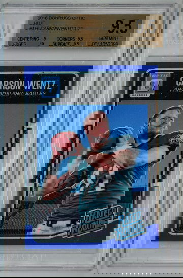 2016 Donruss Optic Blue /149 Carson Wentz BGS 9.5