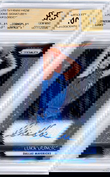 2018-19 Panini Prizm Rookie Signatures Luka Doncic #3 Mavericks RC Rookie BGS 9.5 with 10 Auto