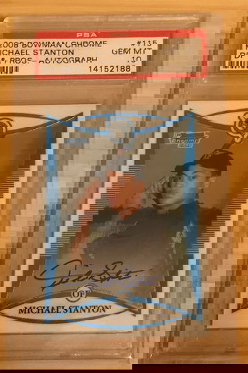 2008 Bowman Chrome #115 Giancarlo Michael Stanton Autograph Auto 1st Bowman Rookie Auto PSA 10 Gem Mint
