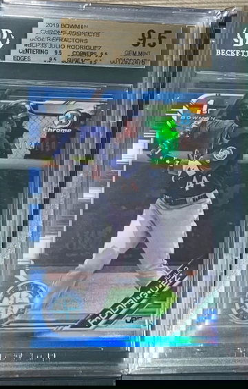 2019 Bowman Chrome Prospects Julio Rodriguez #BCP-33 Blue Refractor #14/150 RC