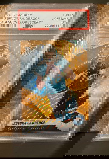 Trevor Lawrence 2021 Mosaic Fluorescent Orange /25 Psa 10