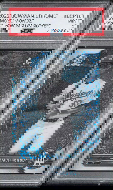 2022 BOWMAN CHROME PROSPECTS SAMUEL MUNOZ #BCP161 PROS-B/W MN.DMND.REF. PSA 9