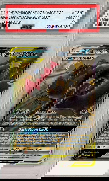 2019 POKEMON SUN MOON UNIFIED MINDS UMBREON DARKRAI GX #125 PSA 9