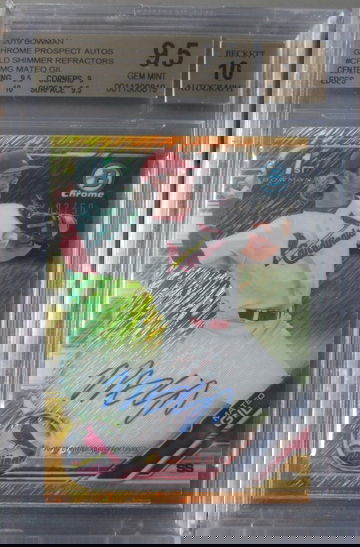 Mateo Gil 2019 Bowman Chrome Prospect Auto Gold Shimmer #/50 BGS 9.5