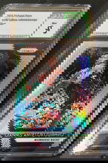 2018-19 Prizm Giannis Antetokounmpo Silver Prizm #296 CSG 9 MINT