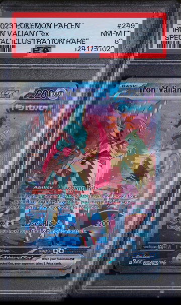 2023 Pokemon Scarlet and Violet Paradox Rift Special Illustration Rare Iron Valiant Ex #249 PSA 8