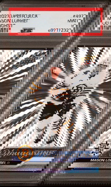 2023 Upper Deck Outburst Silver Mason Lohrei #497 PSA 9