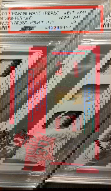 True 1/1 Ken Griffey Jr 2017 Panini NT 3x game used 