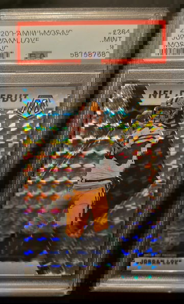 2020 Panini Mosaic Jordan Love Debut Mosaic Rookie Packers PSA 9