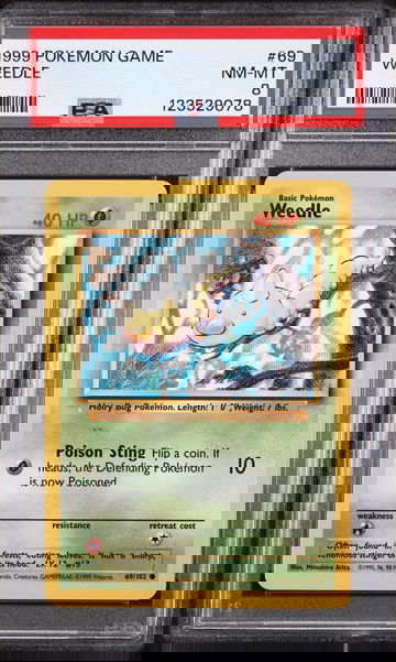1999 Pokemon Base Set Weedle #69 PSA 8