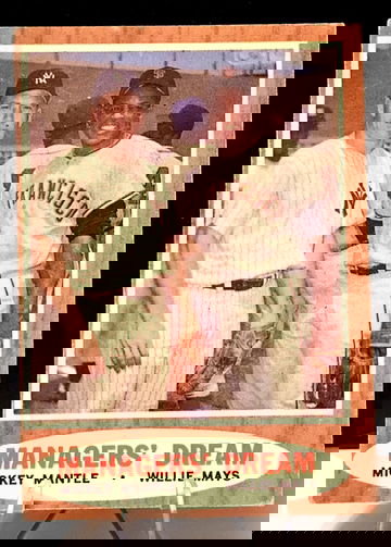 1962 Topps #18  Managers' Dream  Mickey Mantle / Willie Mays  Giants Yankees