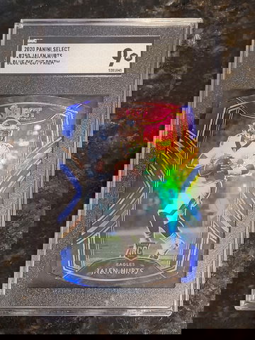 2020 Panini Select Jalen Hurts Club Level PRIZM Die Cut BLUE SGC 9