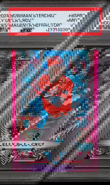 2024 Bowman Sterling Rookies Magenta Refractor Elly De La Cruz #BSR6 /75 PSA 9