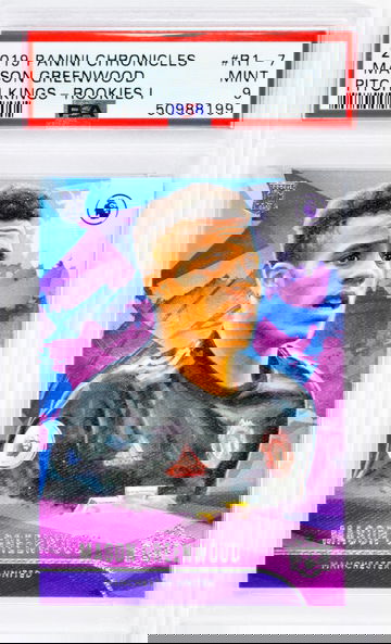 2019 Mason Greenwood Panini Chronicles Pitch Kings Rookies I #R1-7 PSA 9