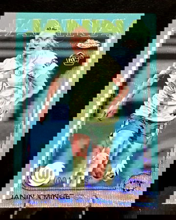 2024-25 Topps Chrome UEFA   Janina Minge RC  001/199  Aqua Wave  1st Print  Wolfsburg