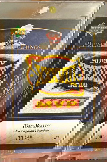 2007 Upper Deck Premier Tom Brady Stitchings Super Bowl MVP Patch Platinum Holofoil /40