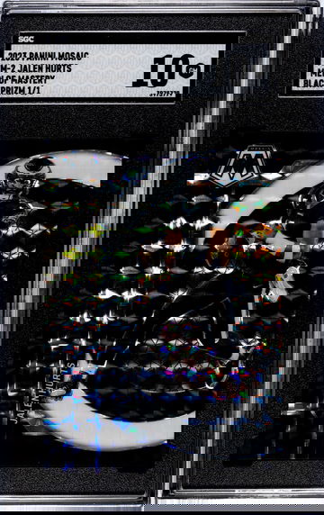 Jalen Hurts 2023 Mosaic "Men of Mystery Black Prizm" #'d 1/1