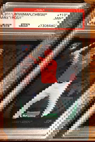 MIKE TROUT 2011 Bowman Chrome PSA 9 Mint RC 175