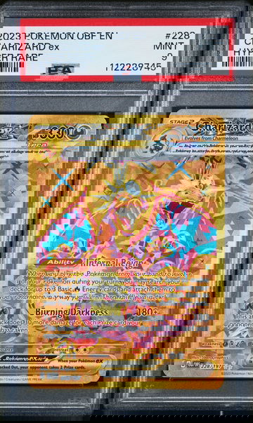 2023 POKEMON OBF EN-OBSIDIAN FLAMES HYPER RARE CHARIZARD EX #228 PSA 9