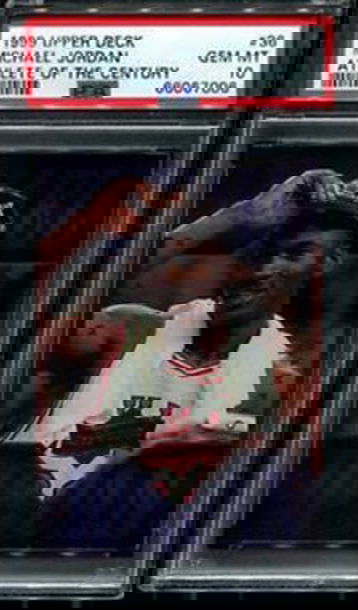 1999 Upper Deck UD Athlete of the Century Foil Finish 36 Michael Jordan Chicago Bulls PSA 10 Gem Mint