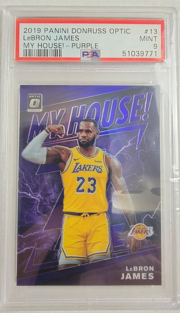 2018-19 Donruss Optic LeBron James My House Purple Prizm PSA 9
