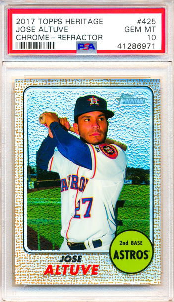 2017 Topps Heritage #425 Jose Altuve Chrome Refractor 270/500 LOW POP 6! PSA 10
