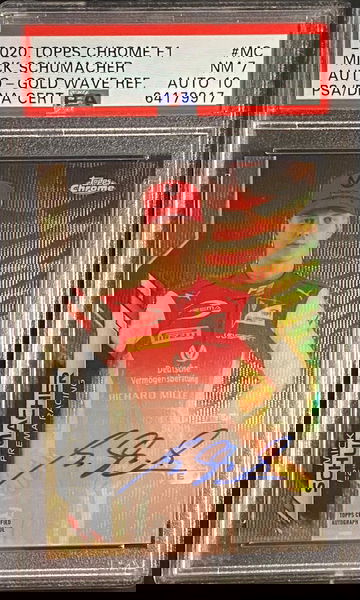2020 Topps Chrome Sapphire F1 Mick Schumacher Gold Wave Refractor Auto /50 Rookie RC F2 Formula 1 