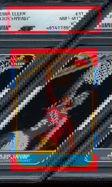 1986 Fleer Julius Erving PSA 8 NM-MT