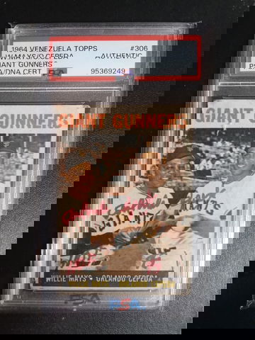1964 Venezuela Topps #306 giant gunners Orlando cepeda Auto PSA Authentic Pop 1 