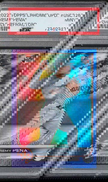 2022 Topps Chrome Update #USC126 Jeremy Pena Purple Refractor PSA 9 RC