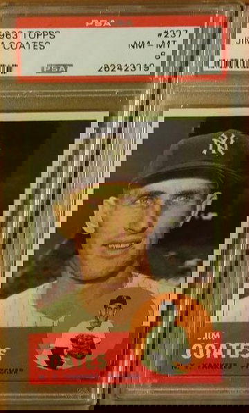 1963 Topps #237 Jim Coates PSA 8 Yankees Centered