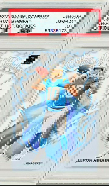 JUSTIN HERBERT 2020 Donruss White Hot Rookies PSA 10 GEM MINT